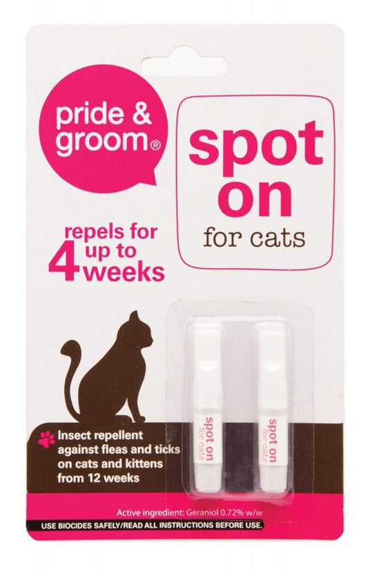PRIDE & GROOM Spot On For CATS FLEA & TICKS