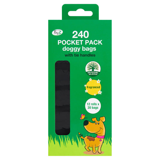 TIDYZ Pocket FRAGRANCED Tie Handle doggy bag 240 PACK