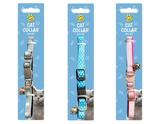 KINGDOM Nylon CAT Collar With BELL Assorted Colours