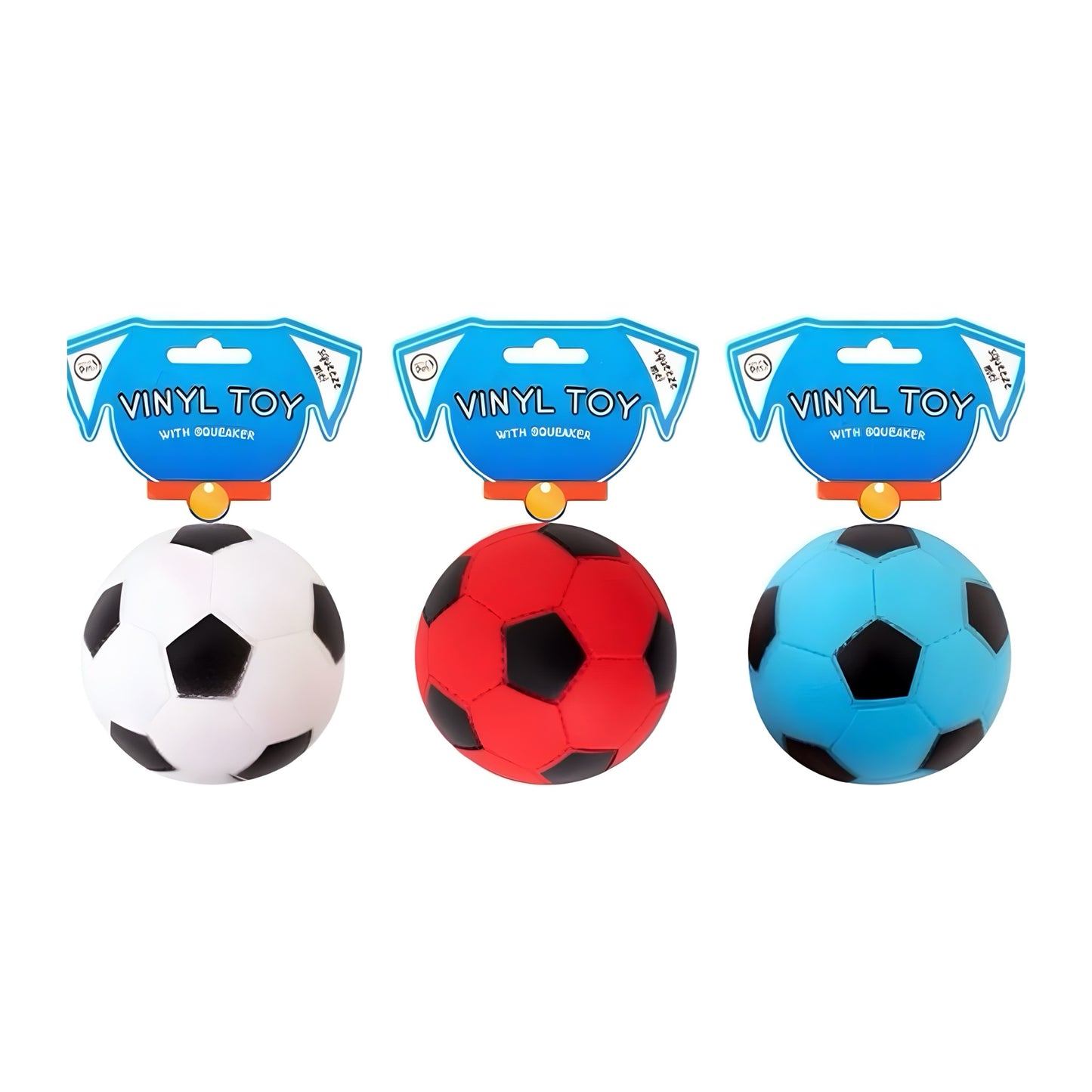 WORLD OF PETS Vinyl Squeaky Football Dog Toy 7.7CM Assorted Colours