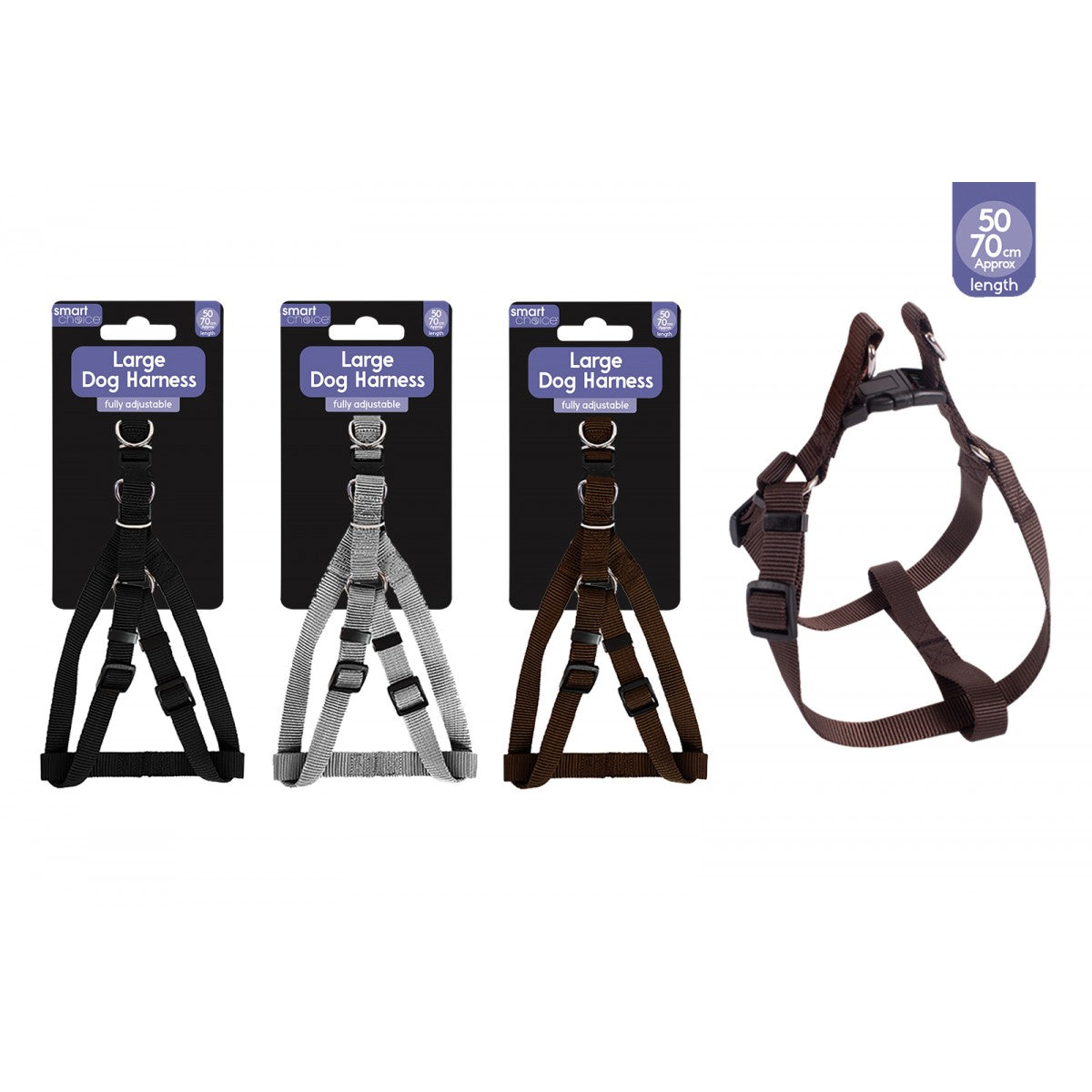 SMART CHOICE Dog Harness LARGE 50CM-70CM Assorted Colours